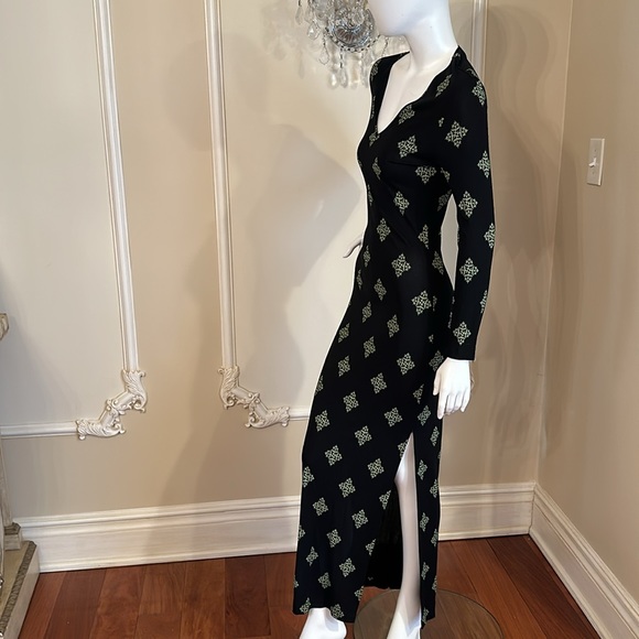 GIANNI VERSACE VERSUS Vintage Floor Long Viscose Black Dress size 28 42 - Picture 3 of 13